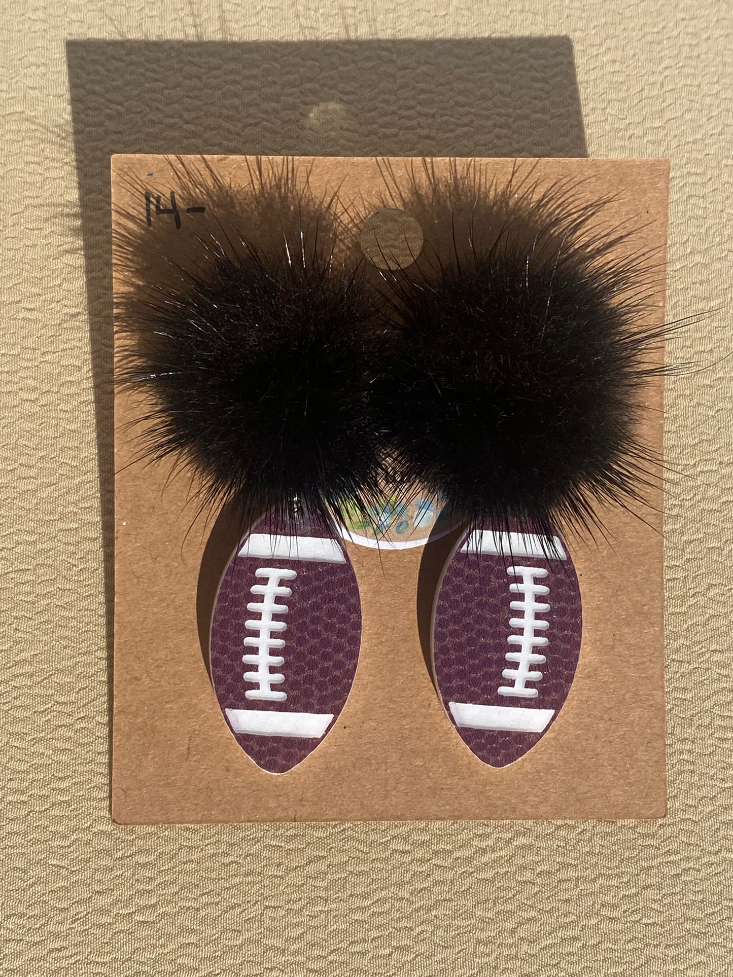 Pom Pom Football Earrings
