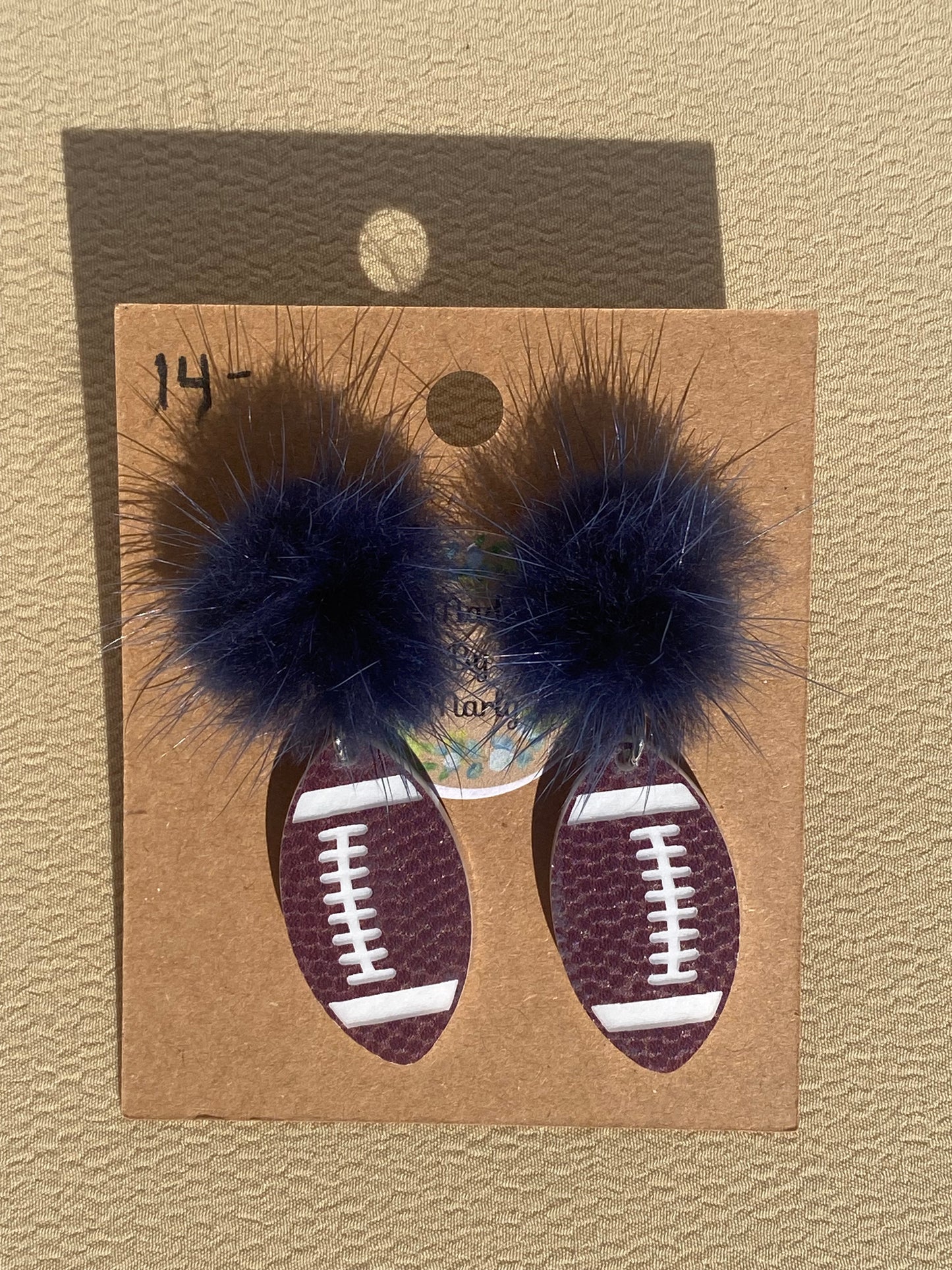 Pom Pom Football Earrings