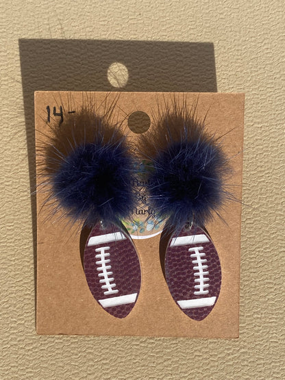 Pom Pom Football Earrings