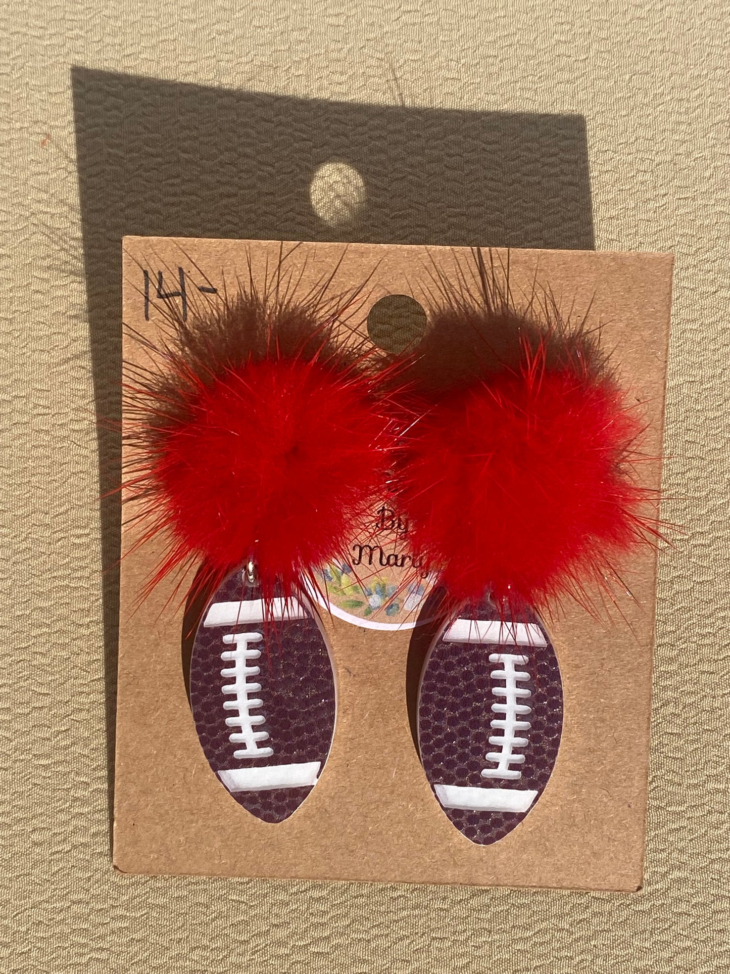 Pom Pom Football Earrings