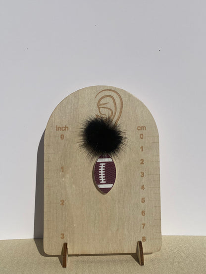Pom Pom Football Earrings