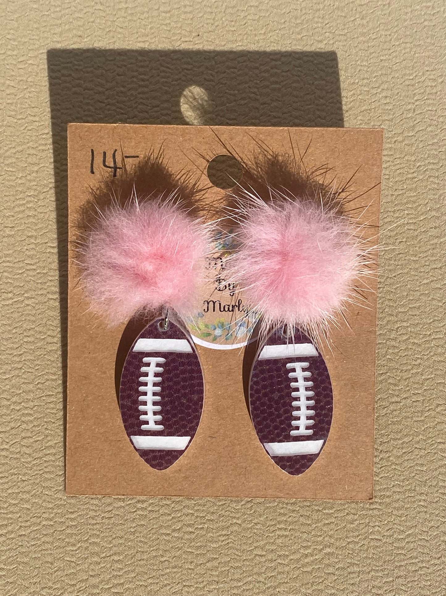 Pom Pom Football Earrings