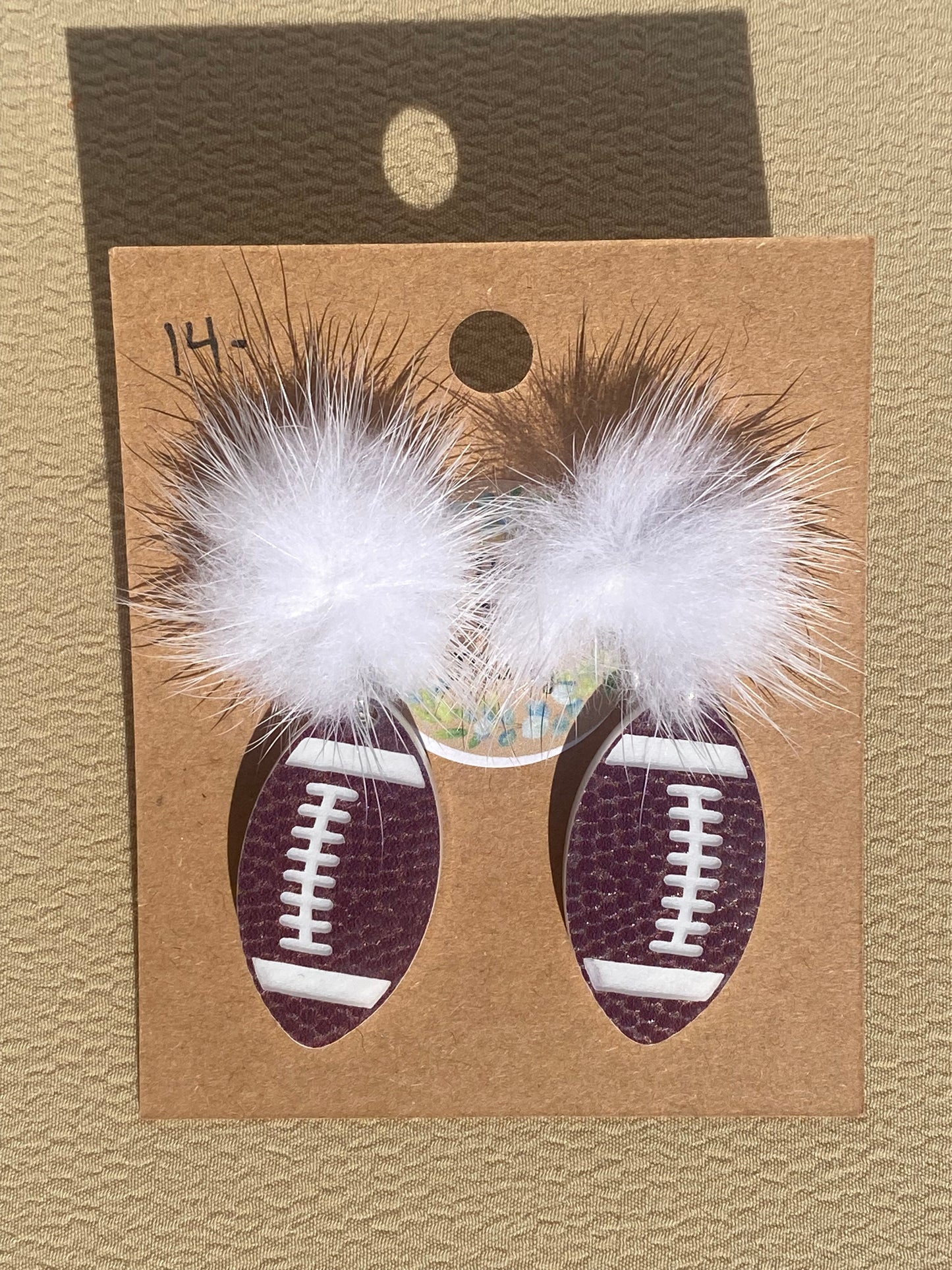 Pom Pom Football Earrings