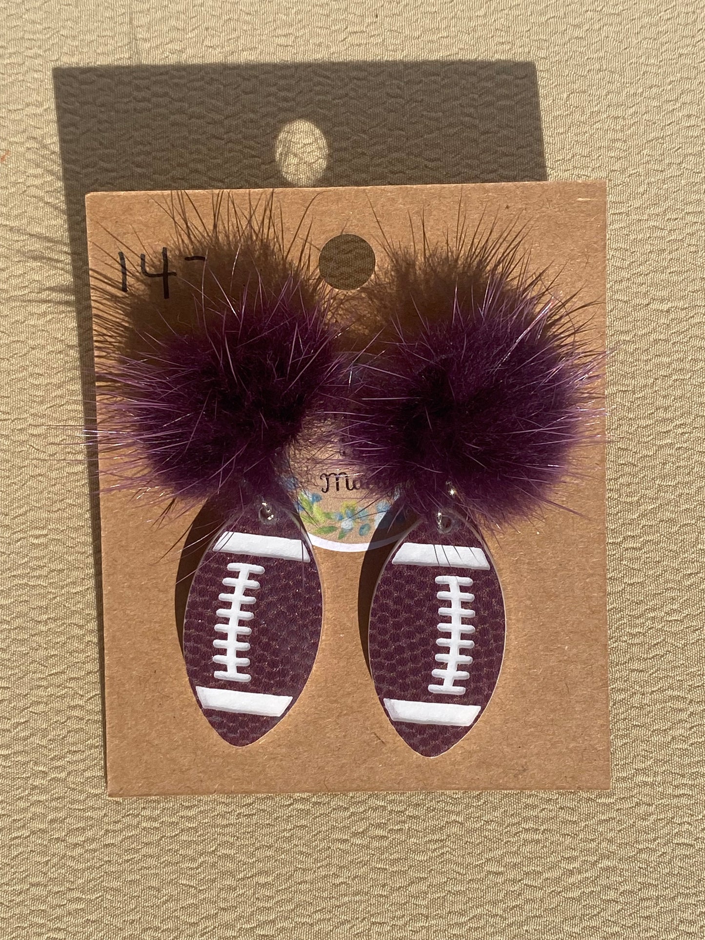 Pom Pom Football Earrings