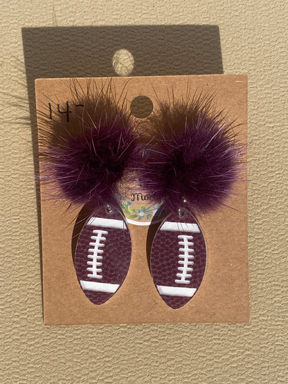 Pom Pom Football Earrings